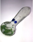 4.5" Green & White Frit Fully Worked Heavy Spoon