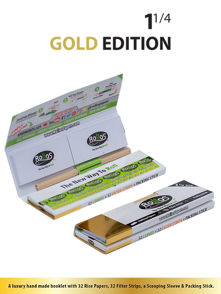 Rollos Papers and Tips Combo - 1 1/4 - Gold Edition