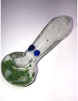 4.5" Green & White Frit Fully Worked Heavy Spoon