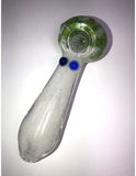 4.5" Green & White Frit Fully Worked Heavy Spoon