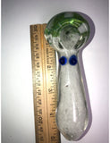 4.5" Green & White Frit Fully Worked Heavy Spoon