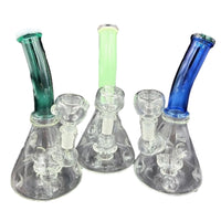 Bent-Neck 7" Pyramid Bong w/ Perk Pinches