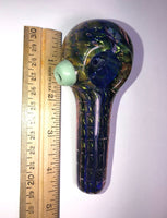 Double Blown Heavy Fumed 4.5" Spoon w/ Slime Carb