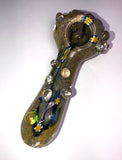 Butterfly Design Pipe w/ Heavy Frit, Flower Mili & Marbles