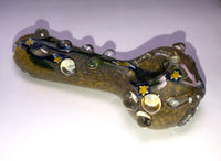 Butterfly Design Pipe w/ Heavy Frit, Flower Mili & Marbles